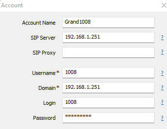 MicroSIP Account