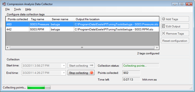 Collect raw data for PI tags